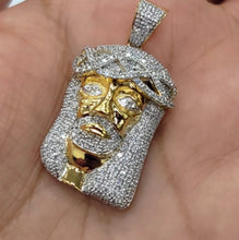 Load image into Gallery viewer, 10kt Genuine Diamond 0.86 Carat Jesus pendant , 5 mm Bail, SI Diamond premium quality.
