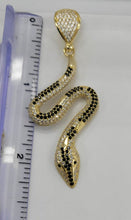 Load image into Gallery viewer, 10KT Gold Snake with black stones pendant, premium quality , Brand new
