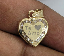 Load image into Gallery viewer, 10KT Te Amo Heart Real Gold pendant,Diamond cut, Brand New, Premium Quality
