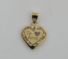 Load image into Gallery viewer, 10KT Te Amo Heart Real Gold pendant,Diamond cut, Brand New, Premium Quality
