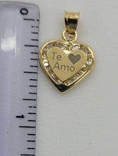 Load image into Gallery viewer, 10KT Te Amo Heart Real Gold pendant,Diamond cut, Brand New, Premium Quality
