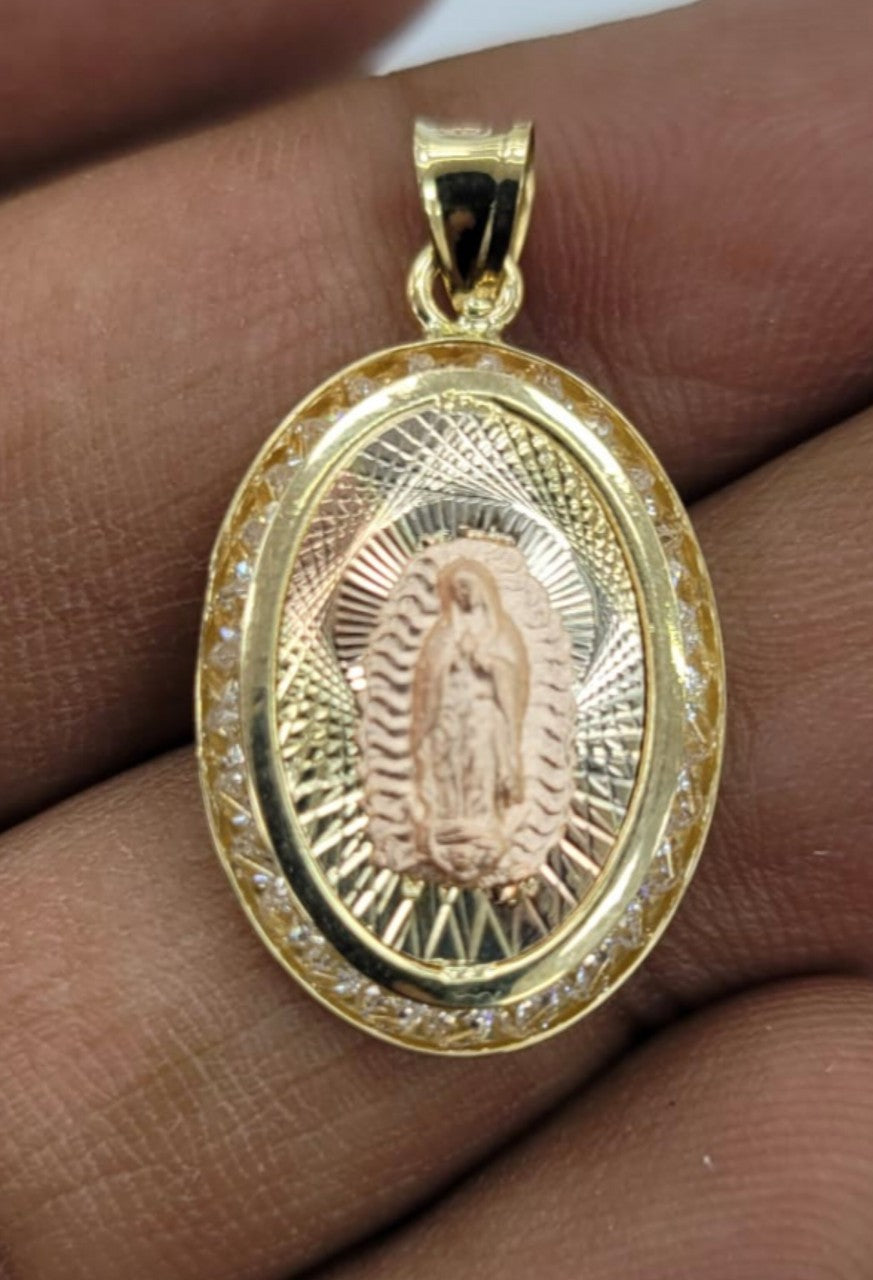 10KT Virgin mary Real Gold pendant Diamond cut, Brand New, Premium Quality