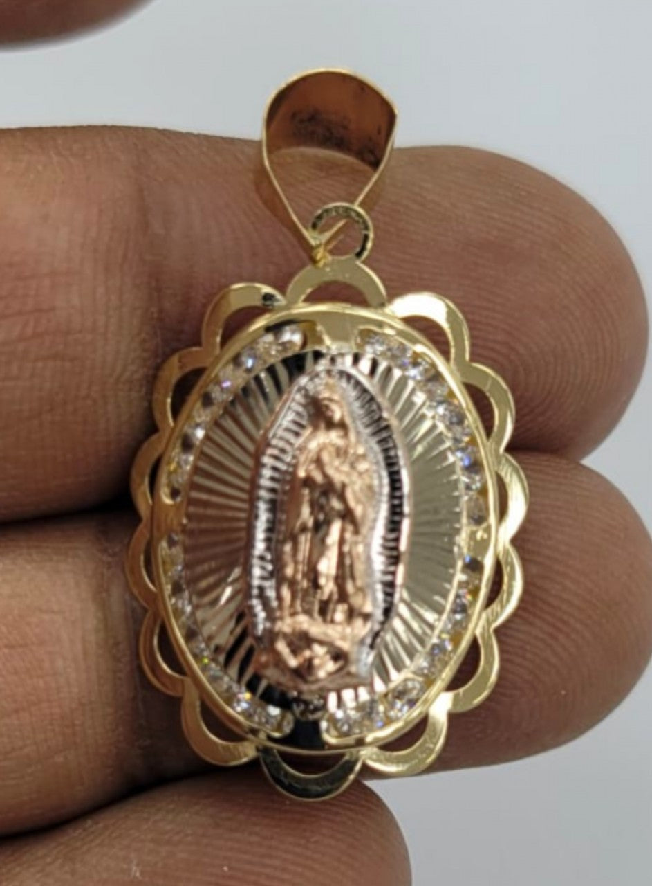 10KT Virgin mary Real Gold pendant,Diamond cut, Brand New, Premium Quality