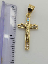 Load image into Gallery viewer, 10KT Jesus Cross Real Gold pendant,Diamond cut Brand New, Premium Quality.
