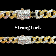 Load image into Gallery viewer, 14KT Monaco Greek Design Necklace - 7.0mm, 2 Tone, Real Yellow Gold, Safety Lock, Diamond-Cut
