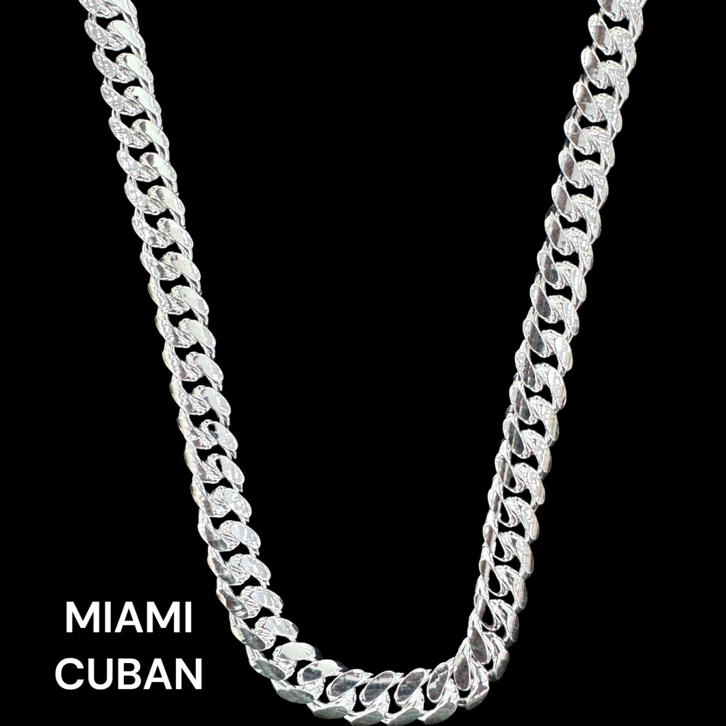 Silver Miami Cuban Necklace  (Semi Solid)