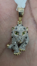 Load and play video in Gallery viewer, 10KT Gold Men&#39;s Panther Pendant with Genuine SI Diamonds
