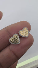 Load and play video in Gallery viewer, 10KT Gold 10MM Heart Stud Earrings, SI Diamond - 0.15CT
