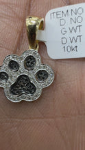 Load and play video in Gallery viewer, 10KT Gold Paw Print Pendant with Genuine SI Diamonds
