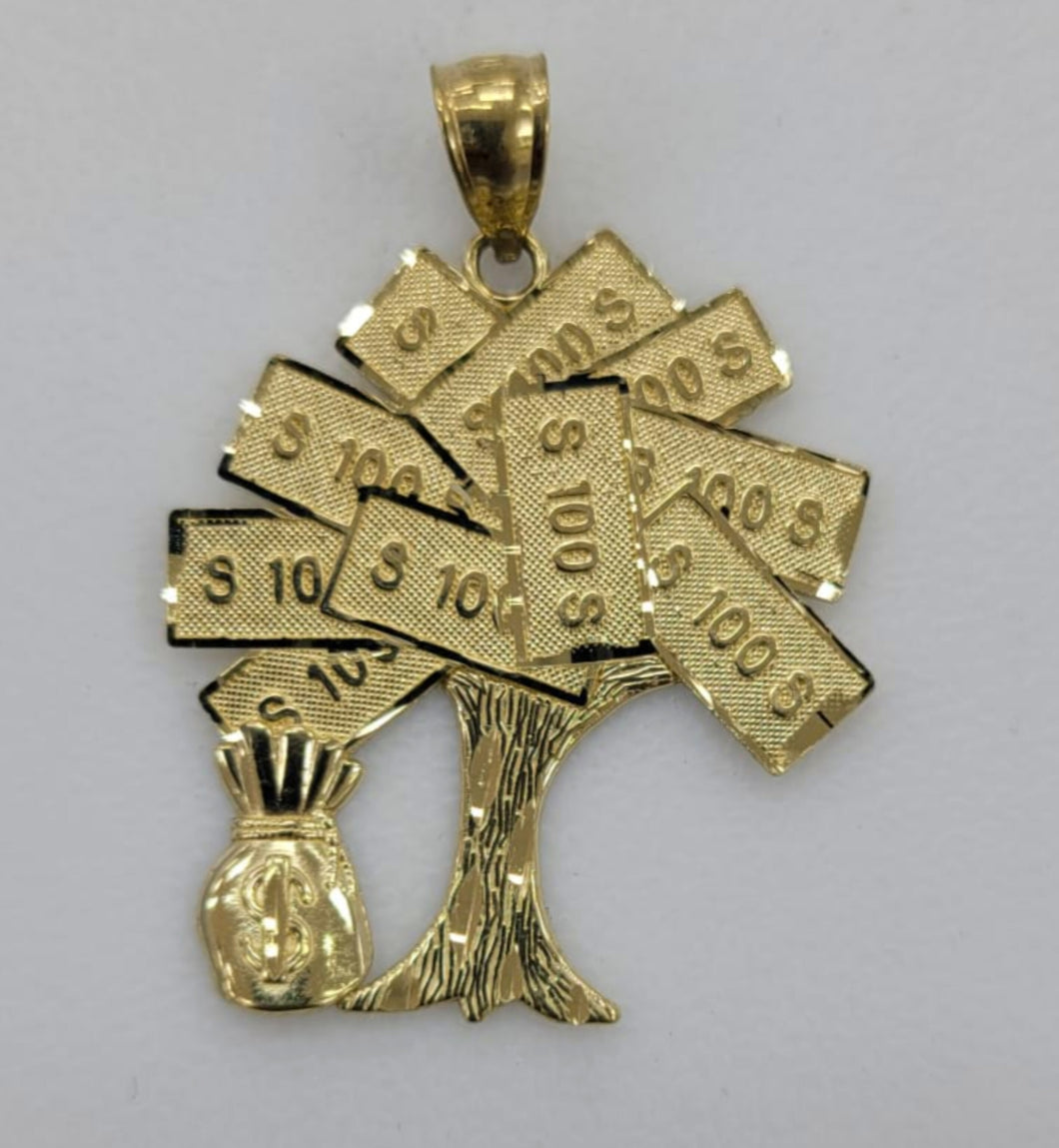 10KT Dollar tree Real Gold pendant ,Diamond cut, 3.18 Grms, 4.0 mm Bail.