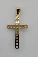 Load image into Gallery viewer, 10KT Cross Real Gold pendant ,Diamond cut, 2.5 Grms, 3.5 mm Bail.
