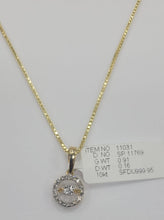 Load image into Gallery viewer, 10kt White Gold Genuine Diamond Cross Pendant comes with 10kt Box chain 16&quot; #10
