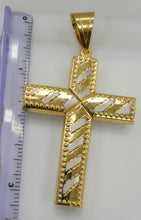 Load image into Gallery viewer, 10KT Cross Real Gold pendant ,Diamond cut, 7.62 Grms, 5.5 mm Bail.
