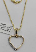 Load image into Gallery viewer, 10kt White Gold Genuine Diamond Heart Pendant comes with 10kt Box chain 16&quot;#11
