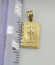 Load image into Gallery viewer, 10KT Bible Real Gold pendant ,Diamond cut, 1.14 Grms, 2.5 mm Bail.
