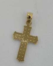 Load image into Gallery viewer, 10KT Cross Real Gold pendant ,Diamond cut, 1.00 Grms, 2.5 mm Bail.
