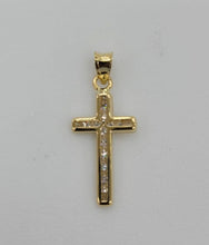 Load image into Gallery viewer, 10KT Cross Real Gold pendant ,Diamond cut, 1.0 Grms, 2.5 mm Bail.
