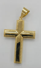 Load image into Gallery viewer, 10KT Cross Real Gold pendant ,Diamond cut, 7.62 Grms, 5.5 mm Bail.
