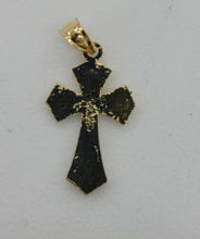 Load image into Gallery viewer, 10KT Cross Real Gold pendant ,Diamond cut, 1.33 Grms, 2.5 mm Bail.
