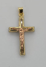 Load image into Gallery viewer, 10KT Cross Real Gold pendant ,Diamond cut, 1.51 Grms, 2.5 mm Bail.
