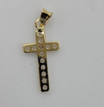 Load image into Gallery viewer, 10KT Cross Real Gold pendant ,Diamond cut, 1.0 Grms, 2.5 mm Bail.
