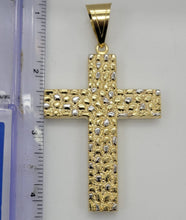 Load image into Gallery viewer, 10KT Cross Real Gold pendant ,Diamond cut, 7.62 Grms, 5.5 mm Bail.
