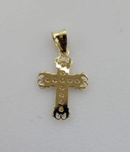 Load image into Gallery viewer, 10KT Cross Real Gold pendant ,Diamond cut, 0.45 Grms, 2.0 mm Bail.
