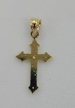 Load image into Gallery viewer, 10KT Cross Real Gold pendant ,Diamond cut, 0.82 Grms, 2.0 mm Bail.
