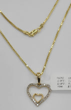 Load image into Gallery viewer, 10kt White Gold Genuine Diamond Heart Pendant comes with 10kt Box chain 16&quot; #8
