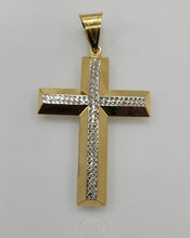 Load image into Gallery viewer, 10KT Cross Real Gold pendant ,Diamond cut, 6.95 Grms, 5.5 mm Bail.
