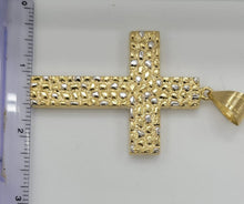 Load image into Gallery viewer, 10KT Cross Real Gold pendant ,Diamond cut, 7.62 Grms, 5.5 mm Bail.
