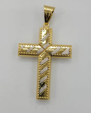 Load image into Gallery viewer, 10KT Cross Real Gold pendant ,Diamond cut, 7.62 Grms, 5.5 mm Bail.
