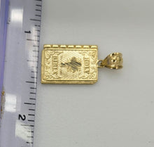 Load image into Gallery viewer, 10KT Bible Real Gold pendant ,Diamond cut, 1.14 Grms, 2.5 mm Bail.
