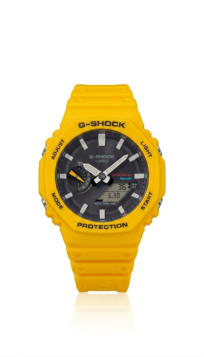 Casio G-Shock GA-B2100 C-9ADR CasiOak men's solar bluetooth analog-digital watch, blue resin, octagonal bezel