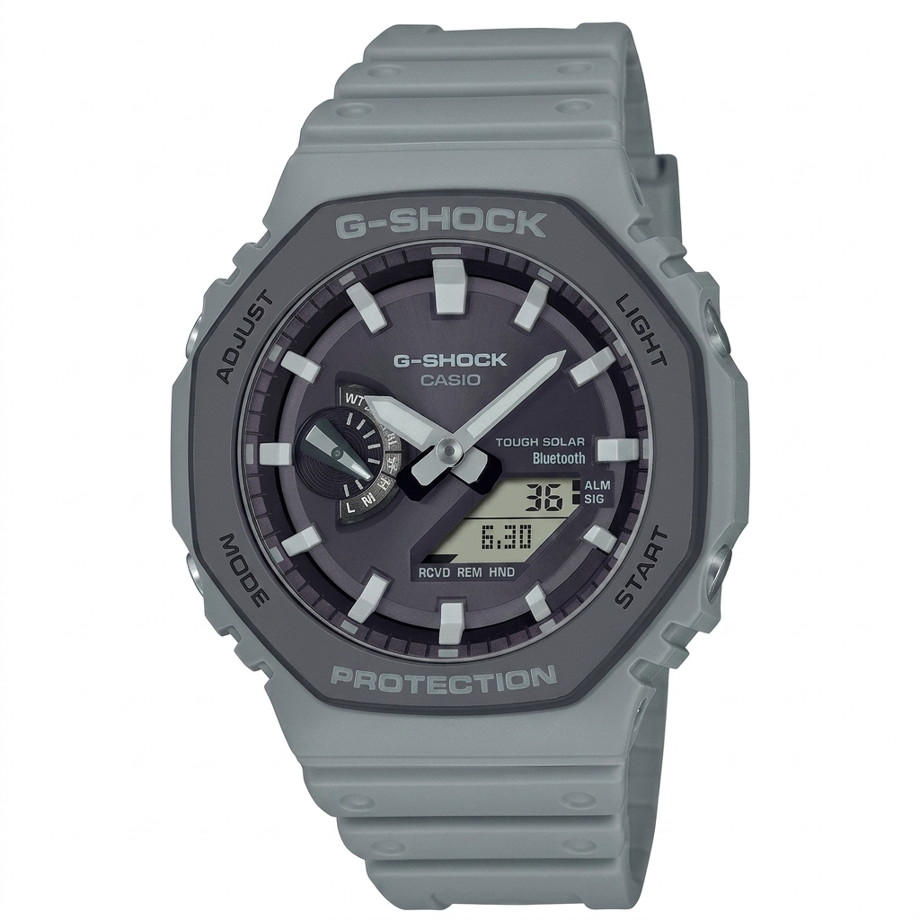 Casio G-Shock GA-B2100 LUU-5ADR CasiOak men's solar bluetooth analog-digital watch, blue resin, octagonal bezel