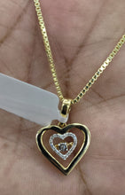 Load image into Gallery viewer, 10kt White Gold Genuine Diamond Heart Pendant comes with 10kt Box chain 16&quot;#14
