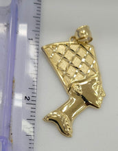 Load image into Gallery viewer, 10KT African queen nefertiti Real Gold pendant ,Diamond cut, 3.35 Grms, 4.5 mm Bail.
