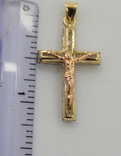 Load image into Gallery viewer, 10KT Cross Real Gold pendant ,Diamond cut, 1.51 Grms, 2.5 mm Bail.
