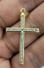 Load image into Gallery viewer, 10KT Cross Real Gold pendant ,Diamond cut, 1.21 Grms, 2.5 mm Bail.
