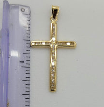 Load image into Gallery viewer, 10KT Cross Real Gold pendant ,Diamond cut, 1.21 Grms, 2.5 mm Bail.
