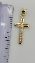 Load image into Gallery viewer, 10KT Cross Real Gold pendant ,Diamond cut, 1.0 Grms, 2.5 mm Bail.
