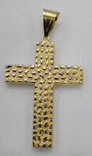 Load image into Gallery viewer, 10KT Cross Real Gold pendant ,Diamond cut, 7.62 Grms, 5.5 mm Bail.
