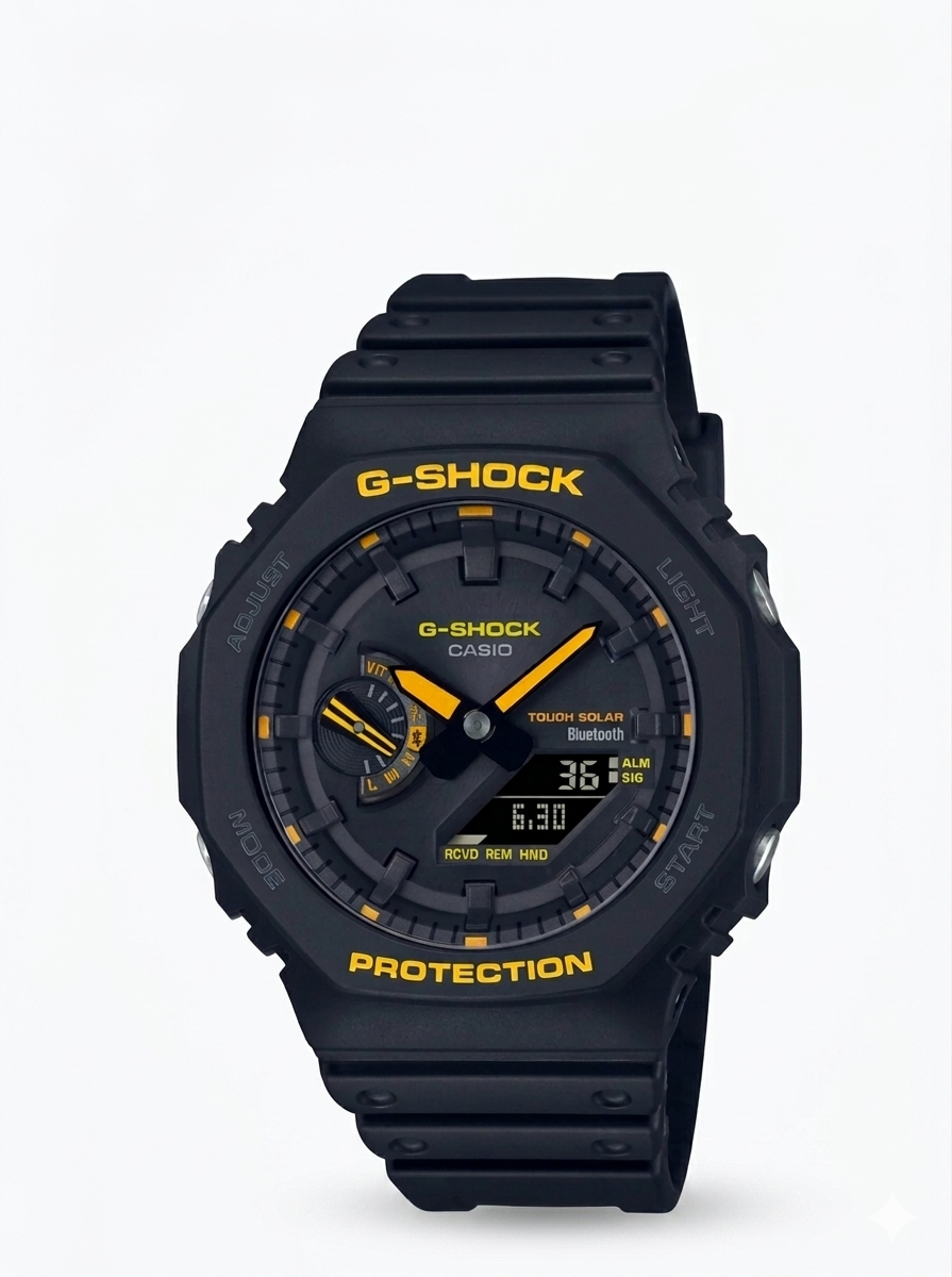 Casio G-Shock GA-B2100 CY-1ADR CasiOak men's solar bluetooth analog-digital watch, blue resin, octagonal bezel