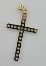 Load image into Gallery viewer, 10KT Cross Real Gold pendant ,Diamond cut, 1.21 Grms, 2.5 mm Bail.
