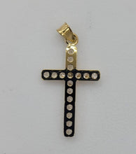 Load image into Gallery viewer, 10KT Cross Real Gold pendant ,Diamond cut, 1.06 Grms, 2.5 mm Bail.
