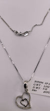 Load image into Gallery viewer, 10kt White Gold Genuine Diamond Heart Pendant comes with 10kt Box chain 16&quot;#2
