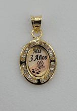 Load image into Gallery viewer, 10KT 3 Anos Real Gold pendant ,Diamond cut, 0.95 Grms, 2.0 mm Bail.
