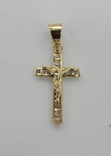 Load image into Gallery viewer, 10KT Cross Real Gold pendant ,Diamond cut, 1.17 Grms, 2.5 mm Bail.
