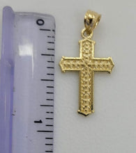 Load image into Gallery viewer, 10KT Cross Real Gold pendant ,Diamond cut, 1.00 Grms, 2.5 mm Bail.
