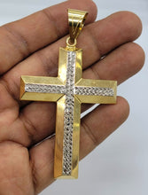 Load image into Gallery viewer, 10KT Cross Real Gold pendant ,Diamond cut, 6.95 Grms, 5.5 mm Bail.
